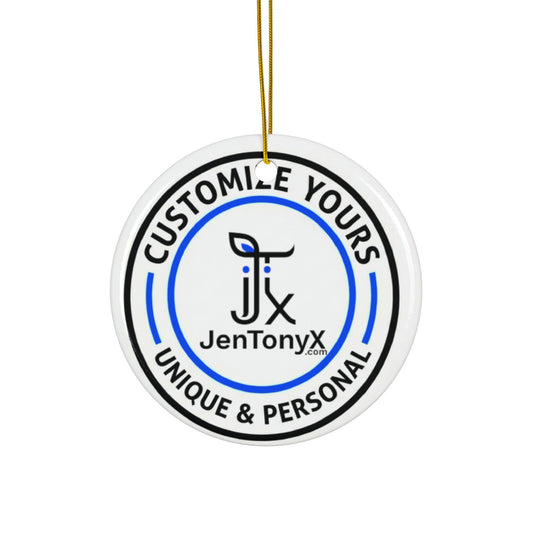 Personalized Ceramic Ornament – Christmas Tree Decoration (Double-Sided)