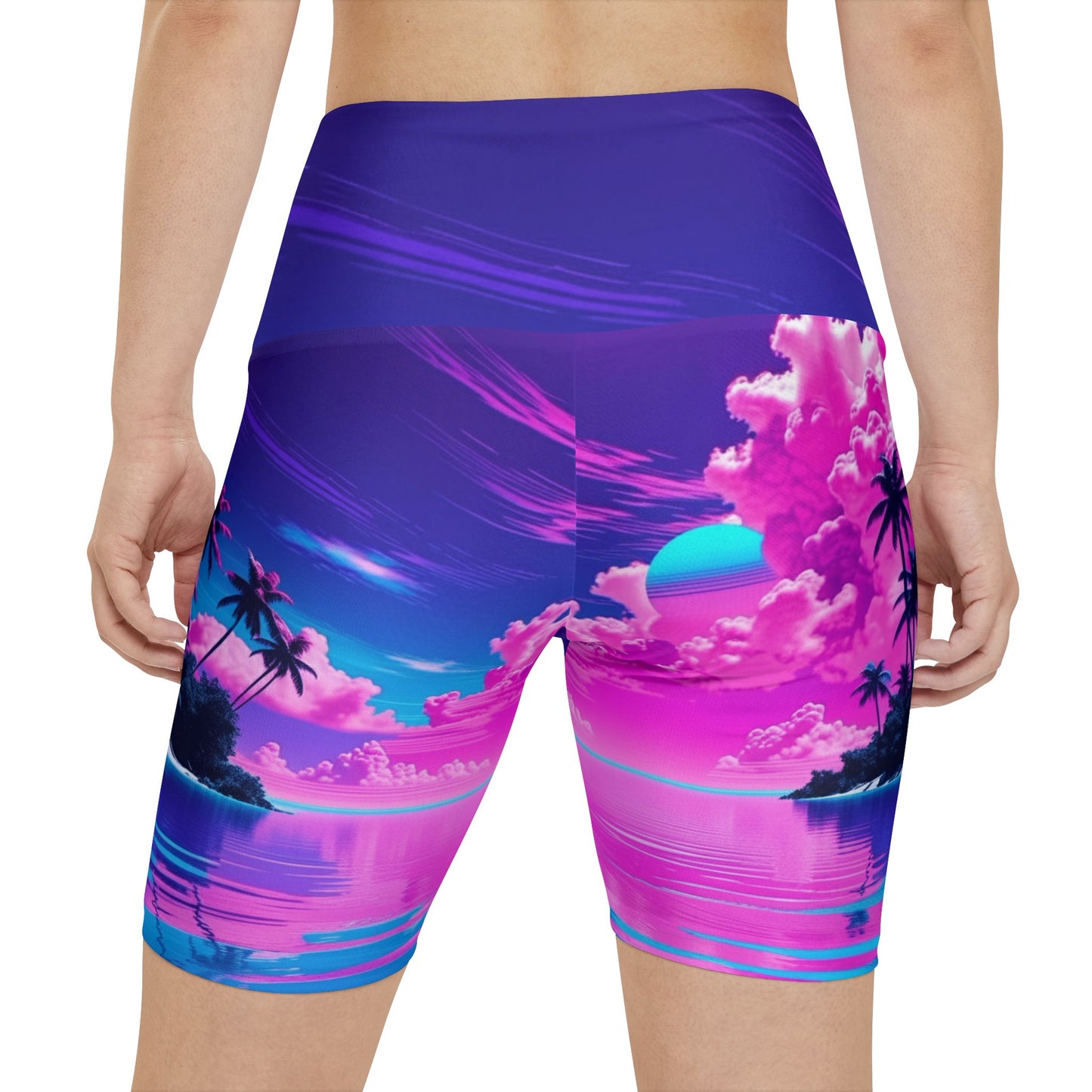 Neon Horizon Workout Shorts