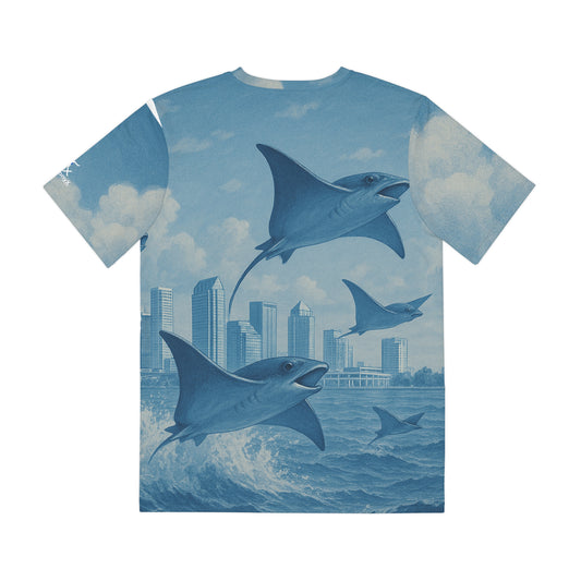Rise Above - Sting Ray, Ocean Vibe - Quick Dry Sport Poly Tee