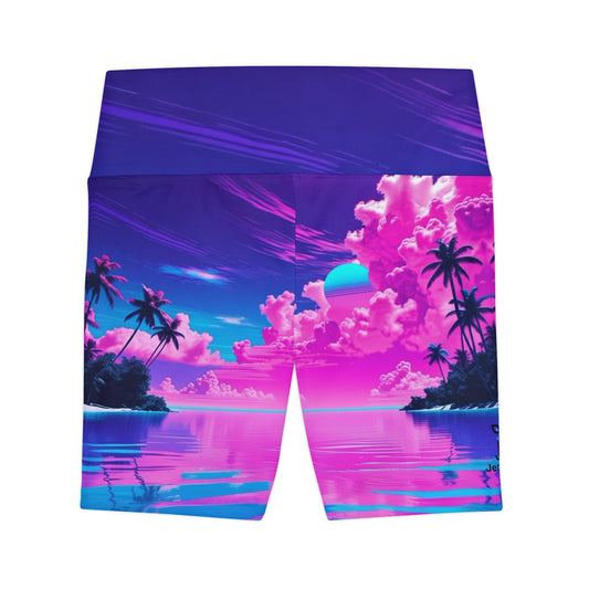 Neon Horizon Workout Shorts