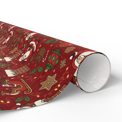 Christmas Santa Print — Holiday Wrapping Paper Rolls