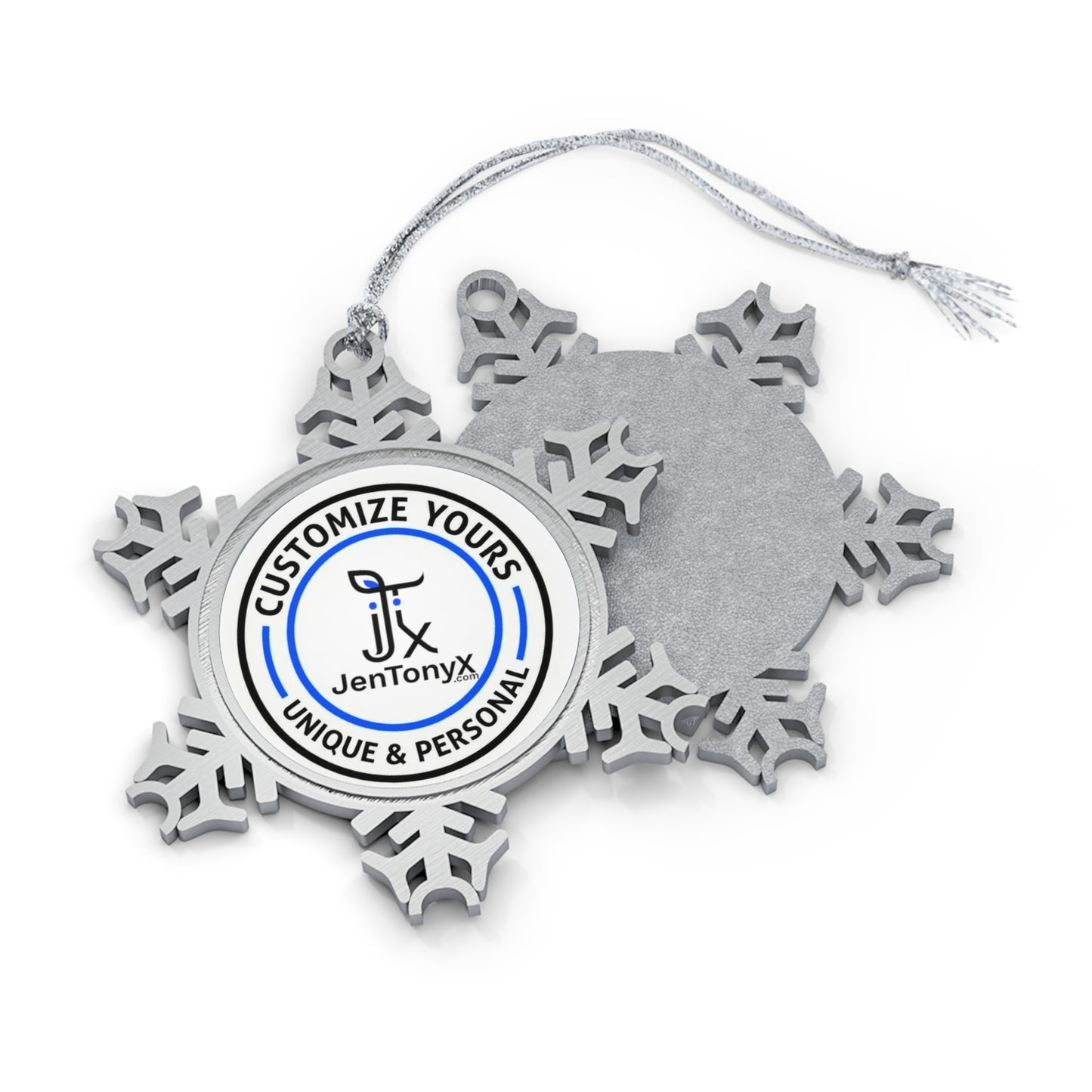 Personalized Pewter Snowflake Ornament – Christmas Tree Decoration