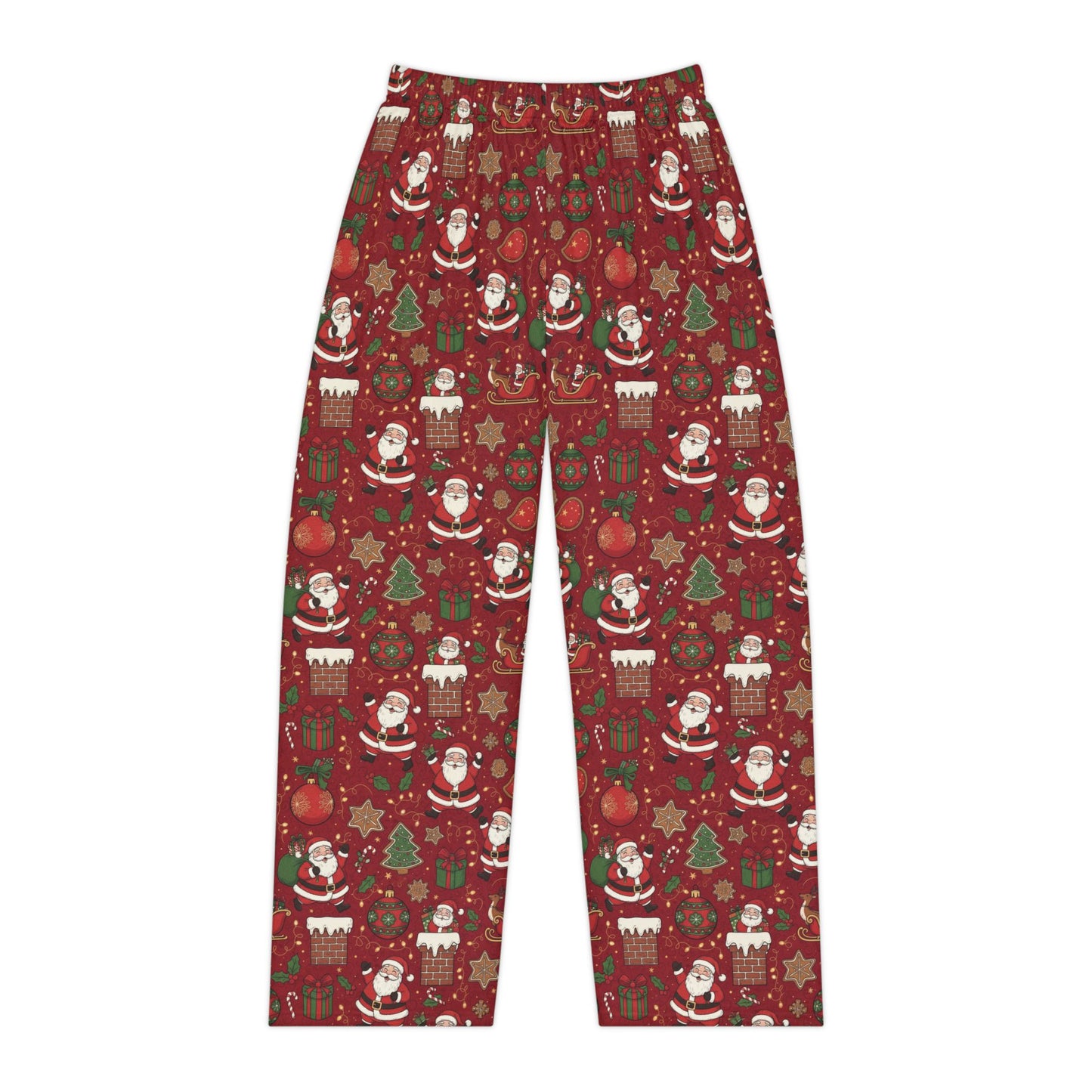 Christmas Santa Print — Women's Festive Holiday Pajama, Lounge, Sleepwear Pant