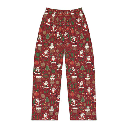 Christmas Santa Print — Women's Festive Holiday Pajama, Lounge, Sleepwear Pant