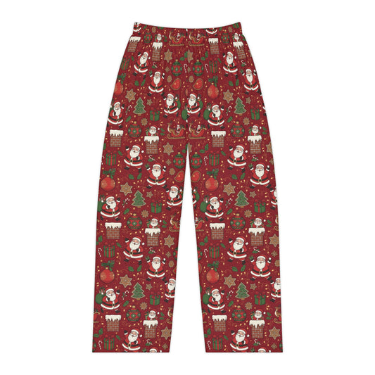 Christmas Santa Print — Women's Festive Holiday Pajama, Lounge, Sleepwear Pant