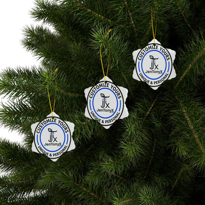 Personalized Ceramic Ornament – Christmas Tree Decoration (Double-Sided)