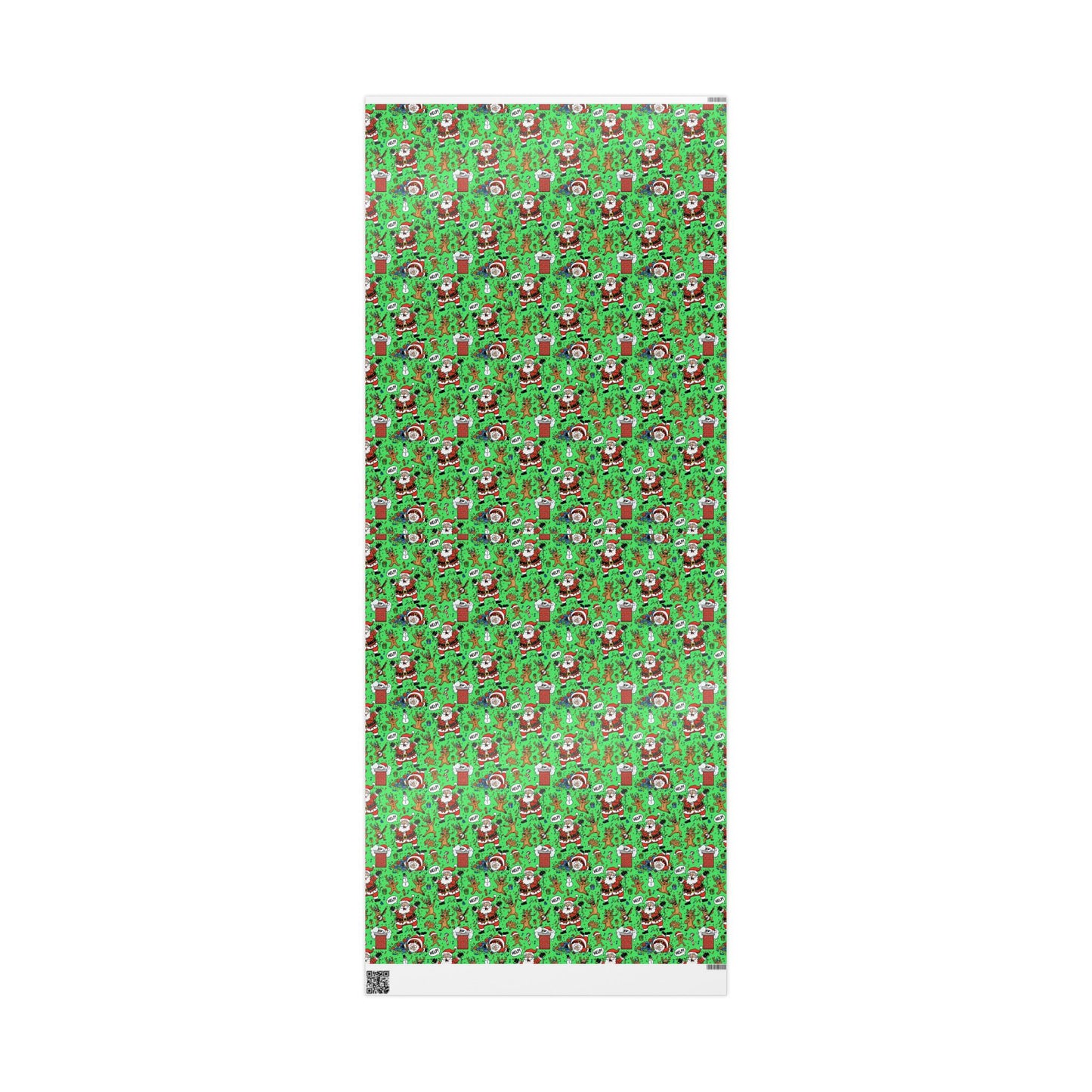 Green Santa & Gingerbread Madness — Holiday Wrapping Paper Rolls