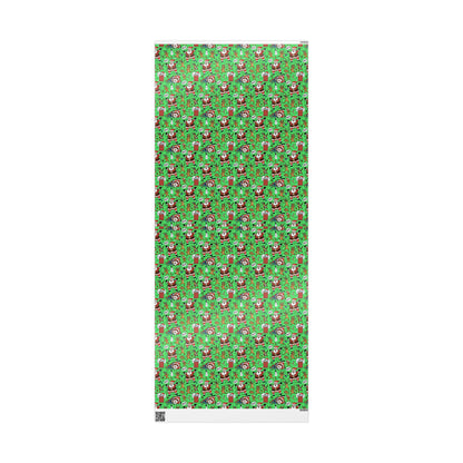 Green Santa & Gingerbread Madness — Holiday Wrapping Paper Rolls