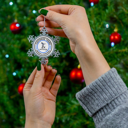 Personalized Pewter Snowflake Ornament – Christmas Tree Decoration