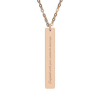 Engravable Vertical Bar Necklace — Personalized Pendant