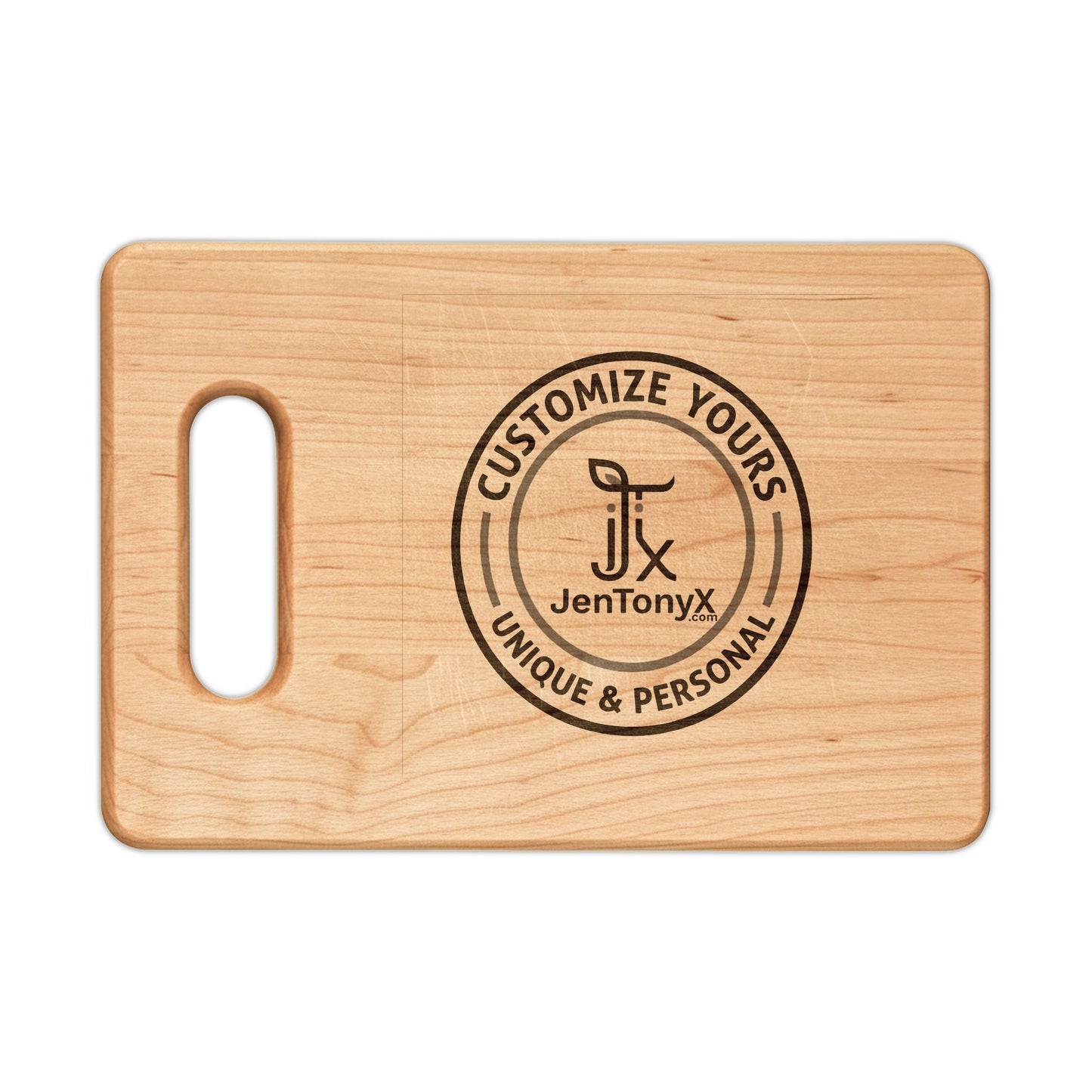 Personalized Engraved Wooden Cutting Board — Custom Name / Logo Serving Board