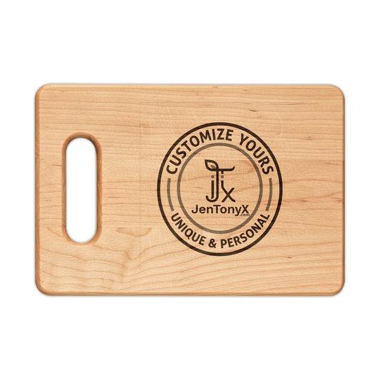 Personalized Engraved Wooden Cutting Board — Custom Name / Logo Serving Board