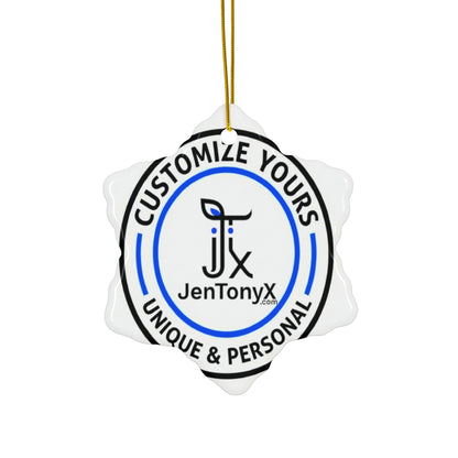 Personalized Ceramic Ornament – Christmas Tree Decoration (Double-Sided)