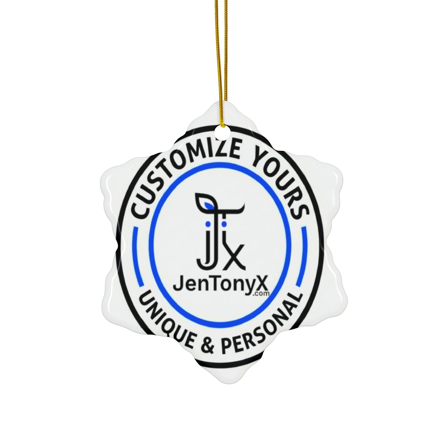 Personalized Ceramic Ornament – Christmas Tree Decoration (Double-Sided)
