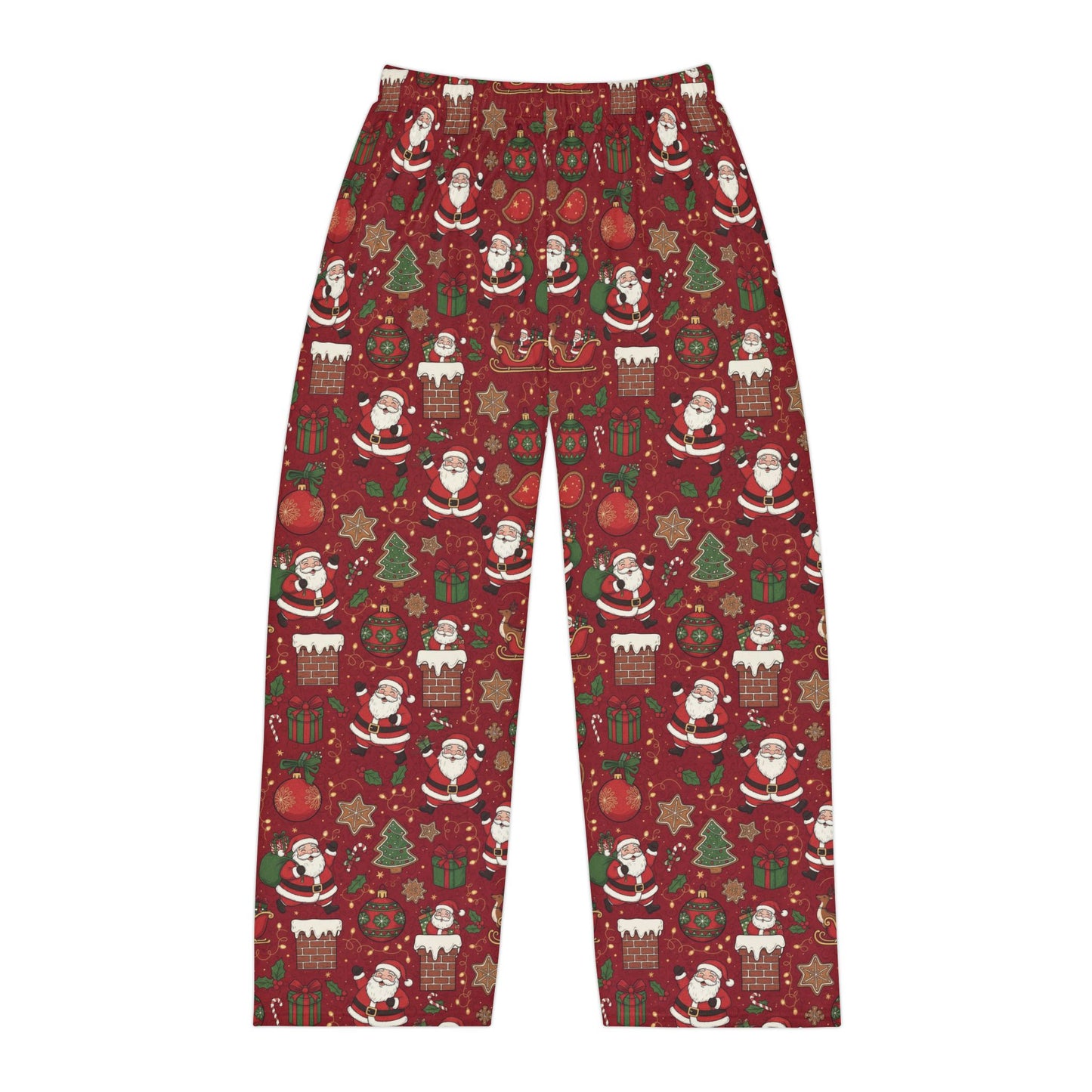 Christmas Santa Print — Men's Festive Holiday Pajama, Lounge, Sleepwear Pant