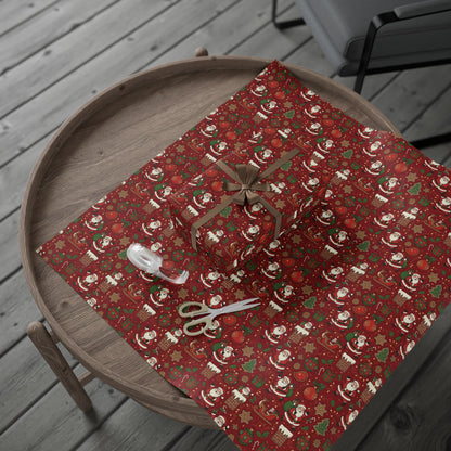 Christmas Santa Print — Holiday Wrapping Paper Rolls