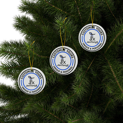 Personalized Ceramic Ornament – Christmas Tree Decoration (Double-Sided)