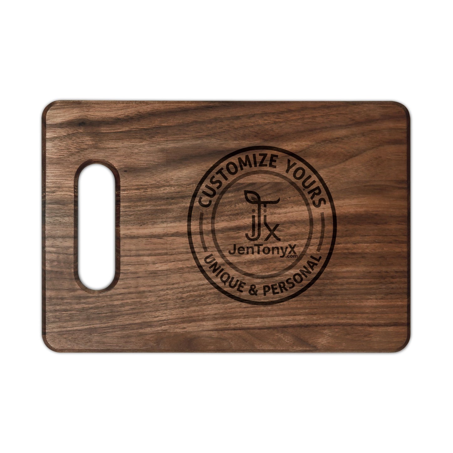 Personalized Engraved Wooden Cutting Board — Custom Name / Logo Serving Board