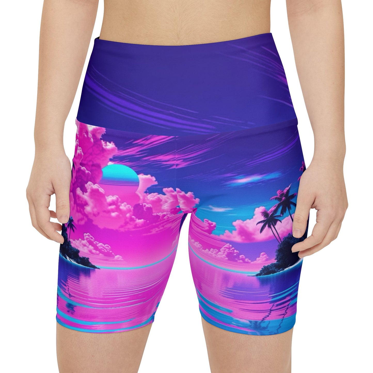 Neon Horizon Workout Shorts