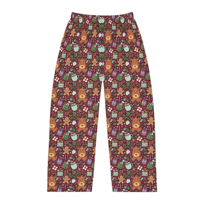 Christmas Cookies & Reindeer — Men's Festive Holiday Pajama, Lounge, Sleepwear Pant