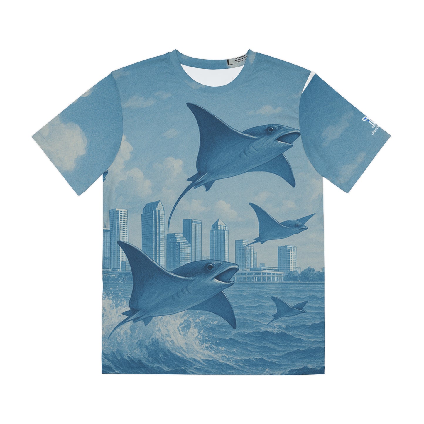 Rise Above - Sting Ray, Ocean Vibe - Quick Dry Sport Poly Tee