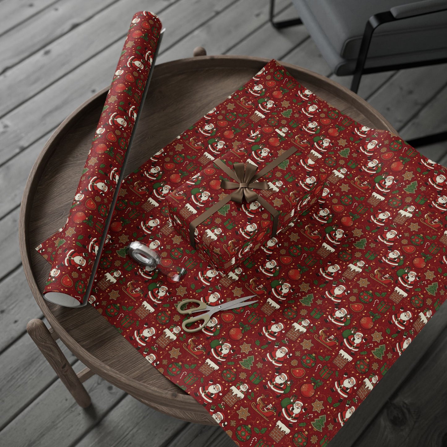 Christmas Santa Print — Holiday Wrapping Paper Rolls