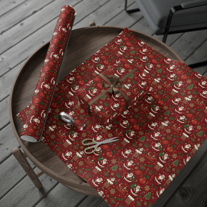 Christmas Santa Print — Holiday Wrapping Paper Rolls
