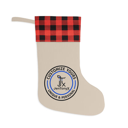 Personalized Plaid Cuff Christmas Stocking – Customizable Holiday Decor