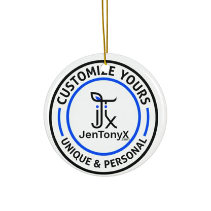 Personalized Ceramic Ornament – Christmas Tree Decoration (Double-Sided)