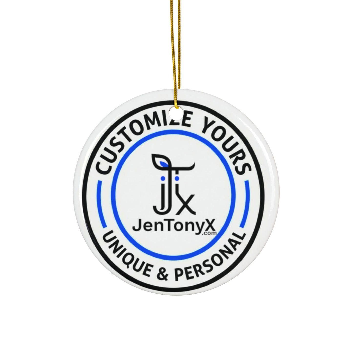 Personalized Ceramic Ornament – Christmas Tree Decoration (Double-Sided)