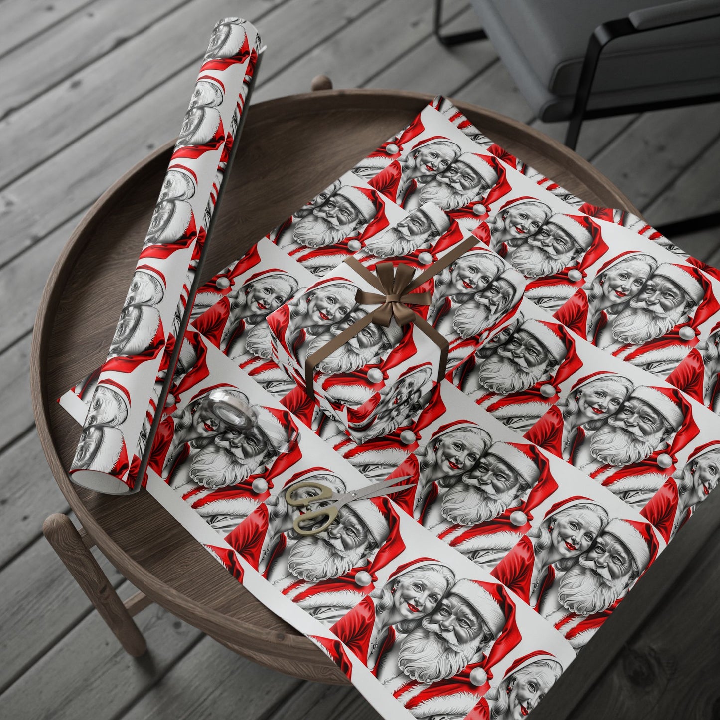 Mr. and Mrs. Claus — Holiday Wrapping Paper Rolls