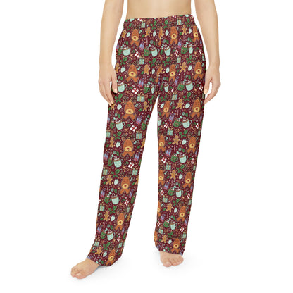 Christmas Cookies & Reindeer — Women's Festive Holiday Pajama, Lounge, Sleepwear Pant