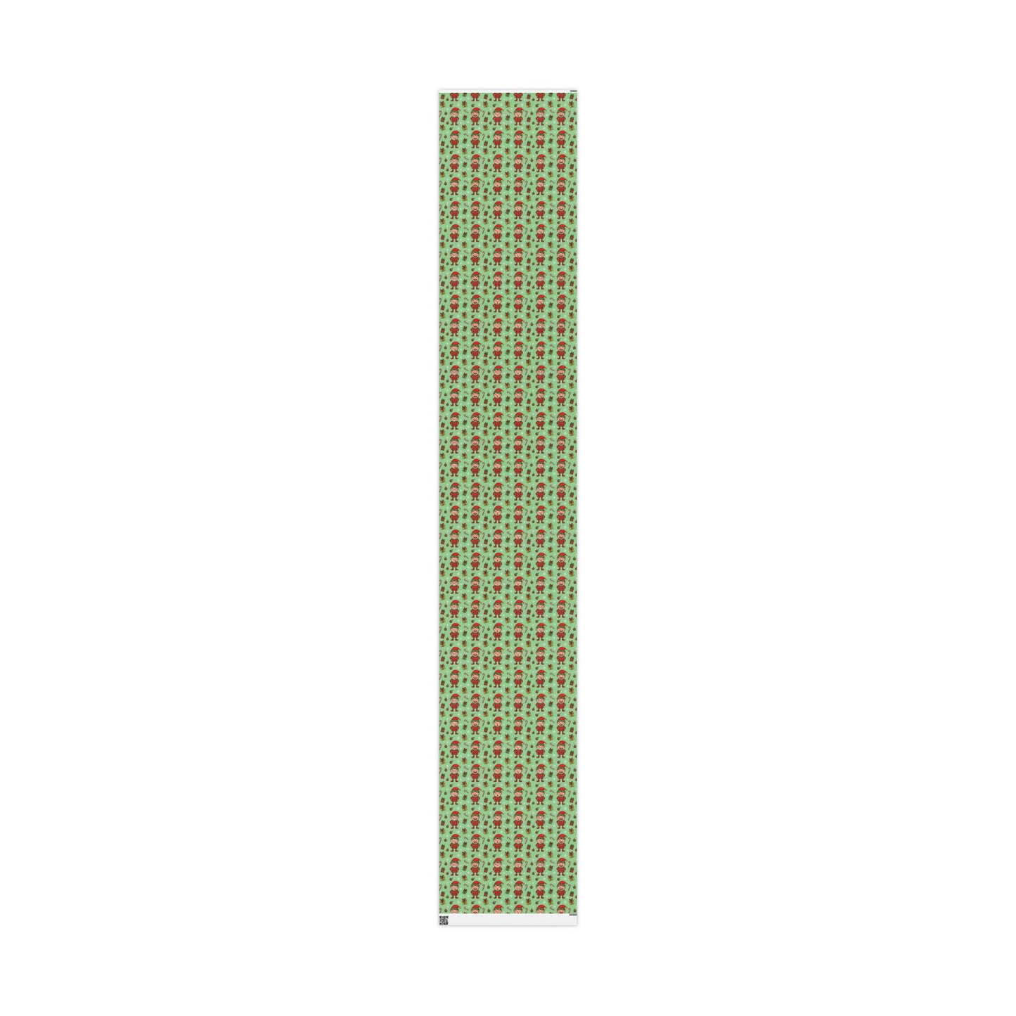 Personalize! Green Pattern with Elves, Presents & Candy Canes — Holiday Wrapping Paper Rolls