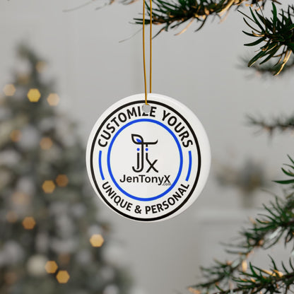 Personalized Ceramic Ornament – Christmas Tree Decoration (Double-Sided)