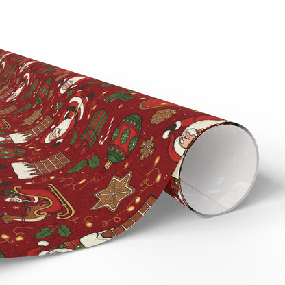 Christmas Santa Print — Holiday Wrapping Paper Rolls
