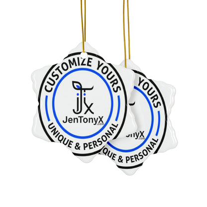Personalized Ceramic Ornament – Christmas Tree Decoration (Double-Sided)