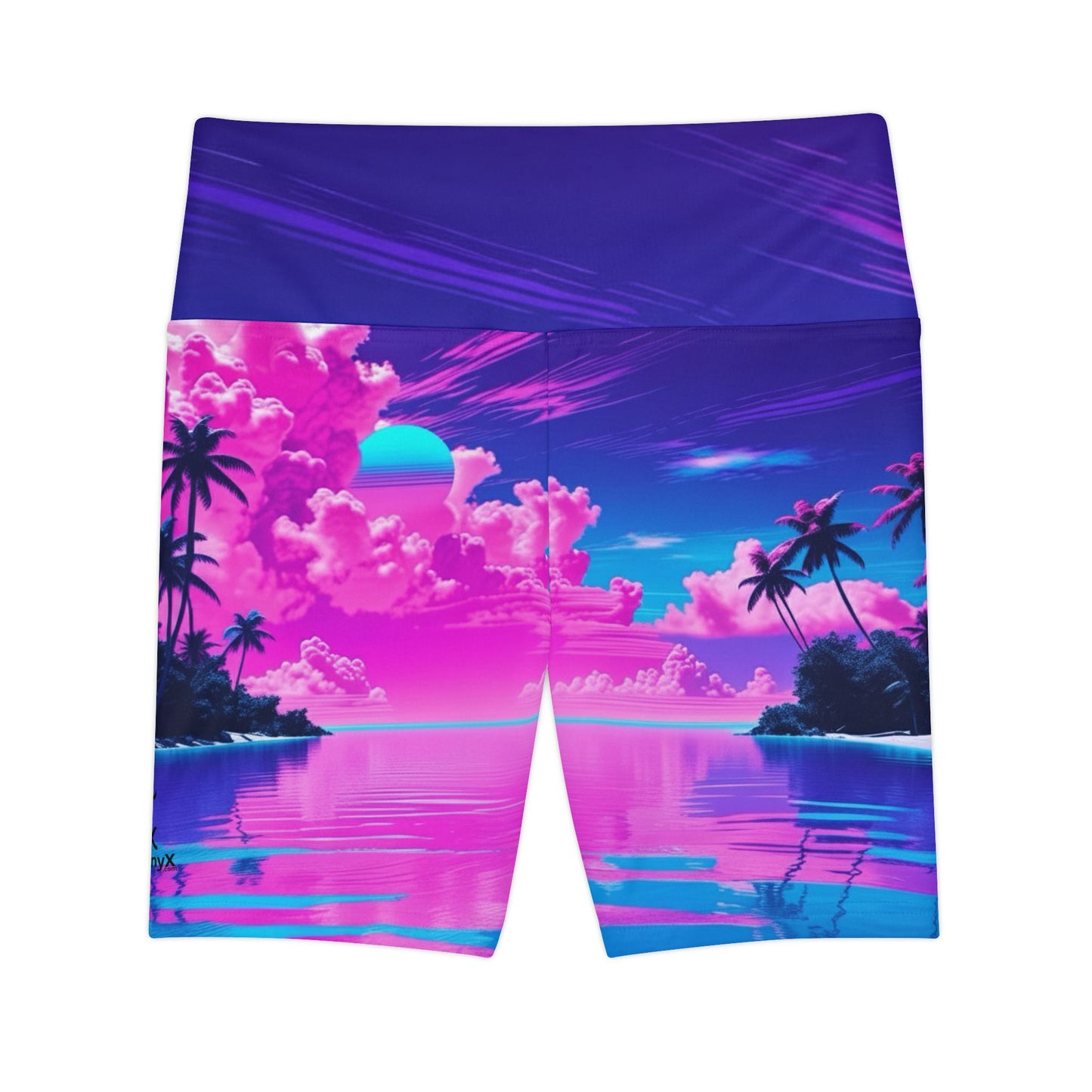 Neon Horizon Workout Shorts