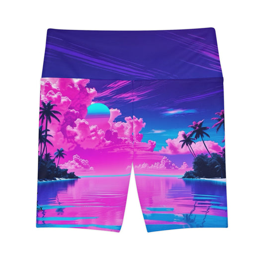 Neon Horizon Workout Shorts