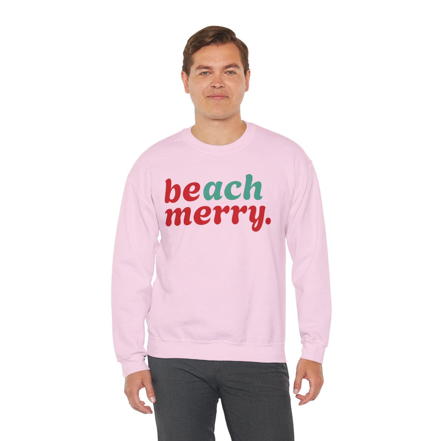“Beach Merry” — Holiday Cozy Crewneck Sweatshirt