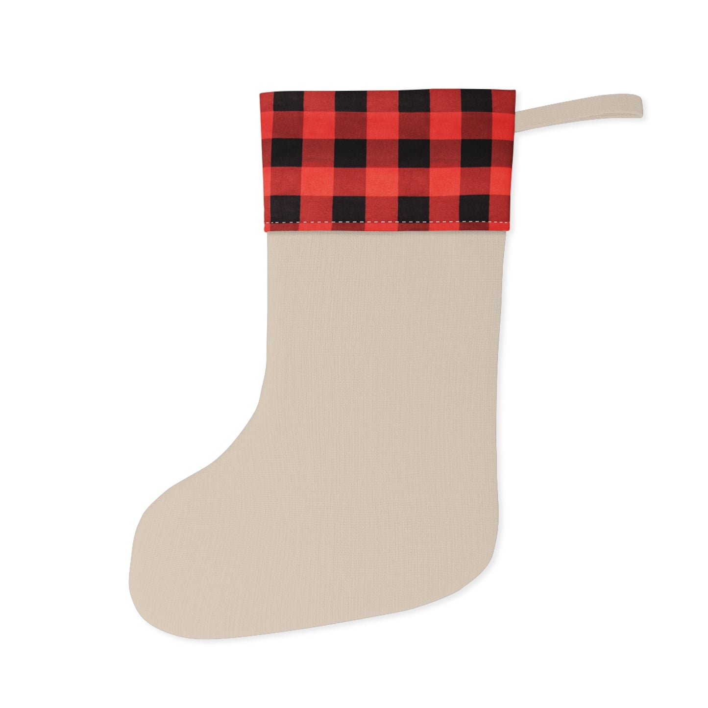 Personalized Plaid Cuff Christmas Stocking – Customizable Holiday Decor