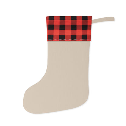 Personalized Plaid Cuff Christmas Stocking – Customizable Holiday Decor