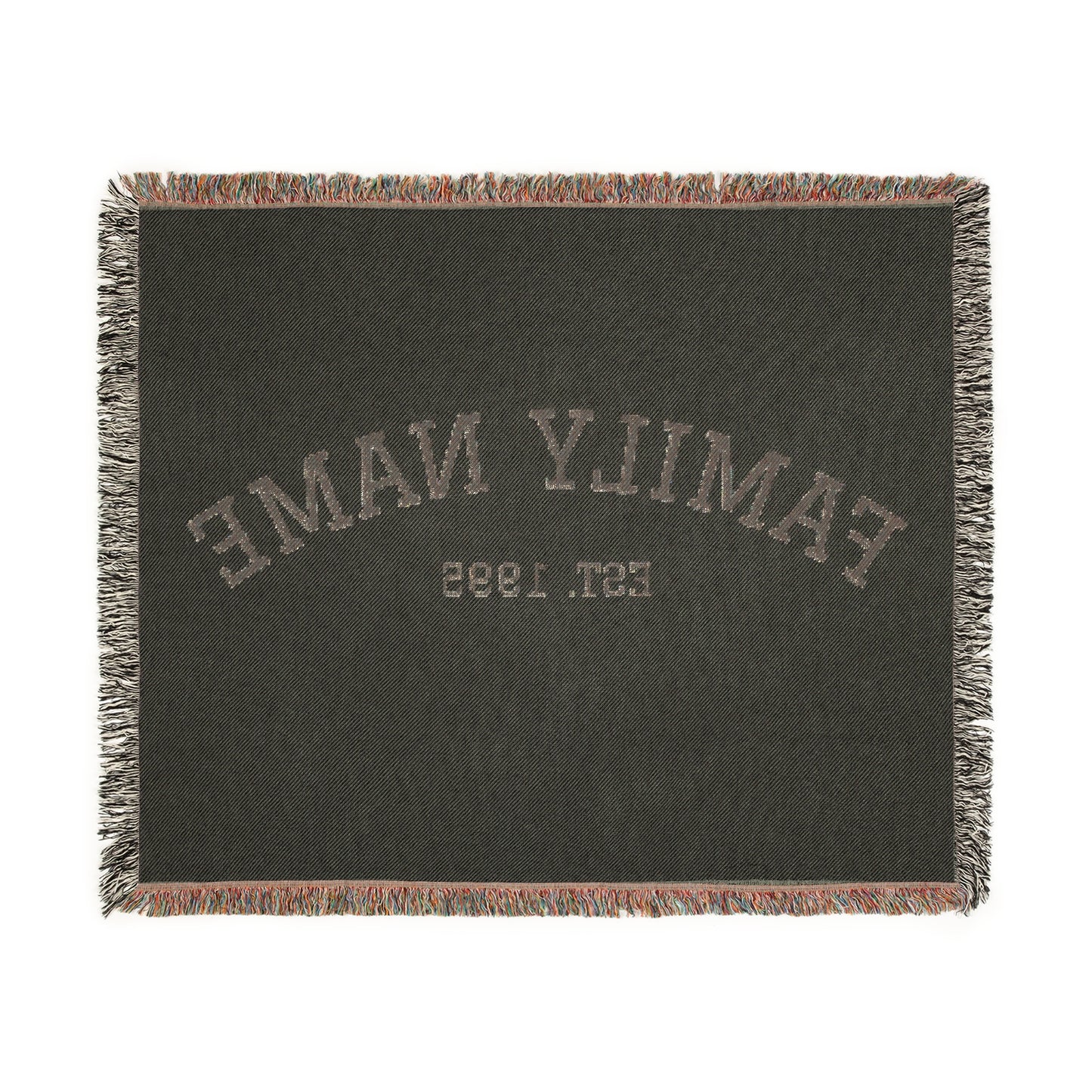 Personalized Family Name Woven Blanket - Classic Est. Year Throw