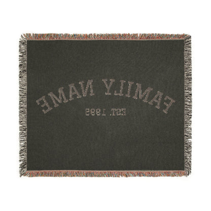 Personalized Family Name Woven Blanket - Classic Est. Year Throw