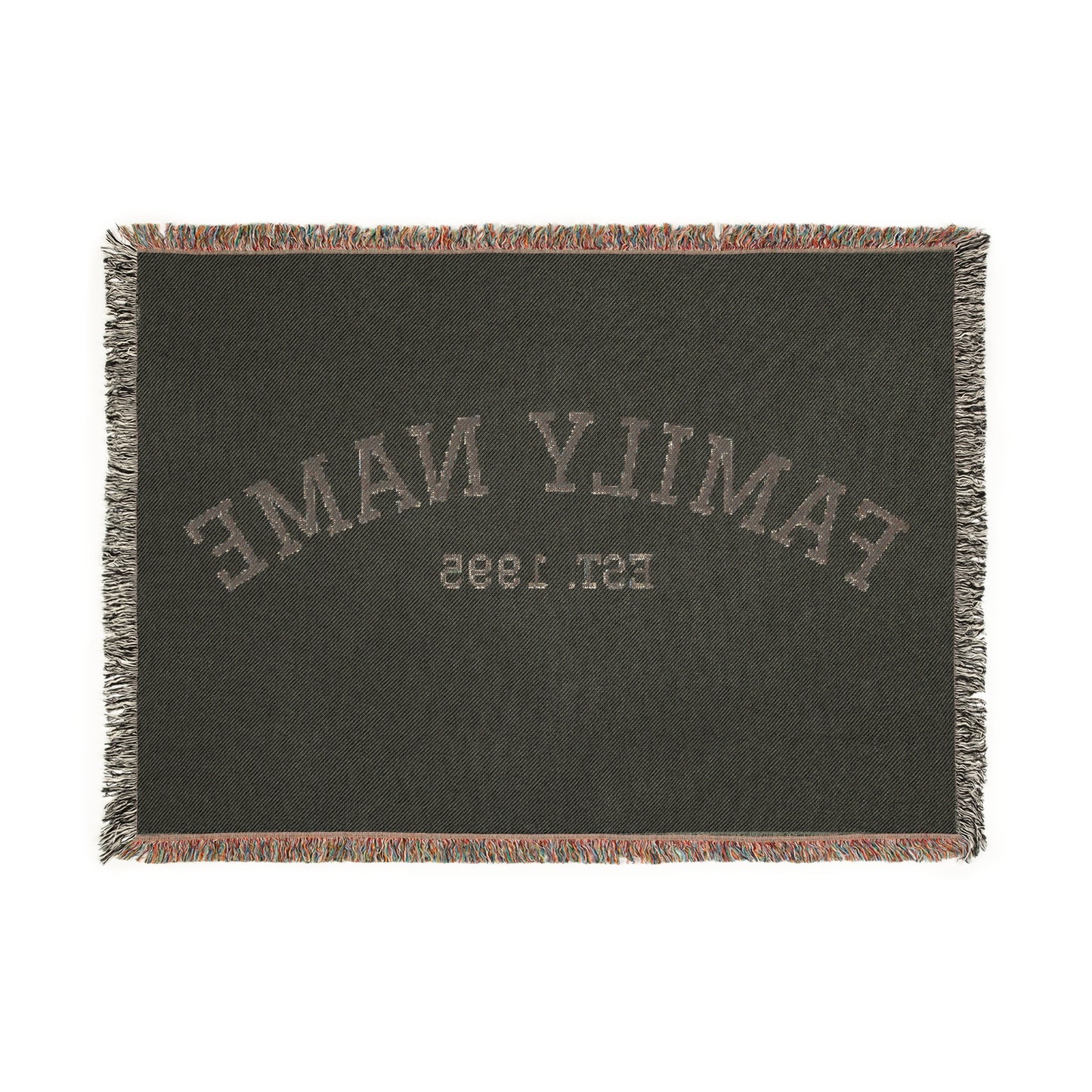 Personalized Family Name Woven Blanket - Classic Est. Year Throw