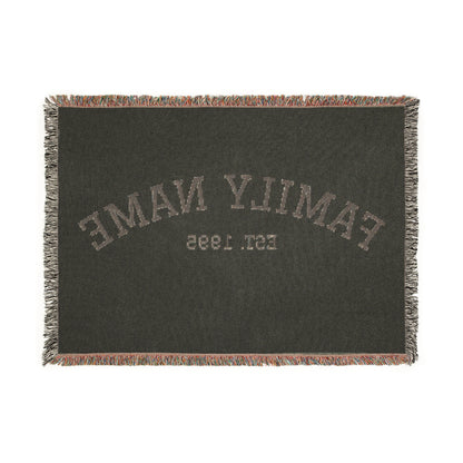 Personalized Family Name Woven Blanket - Classic Est. Year Throw