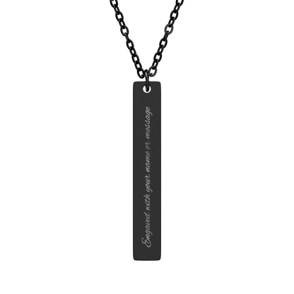 Engravable Vertical Bar Necklace — Personalized Pendant