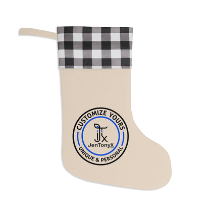 Personalized Plaid Cuff Christmas Stocking – Customizable Holiday Decor