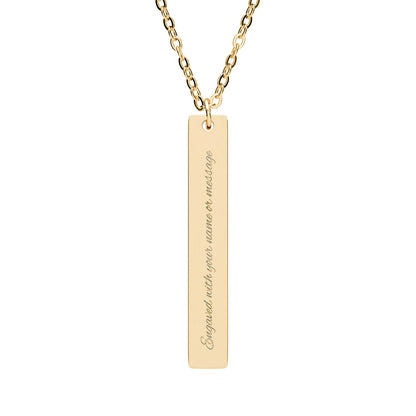 Engravable Vertical Bar Necklace — Personalized Pendant