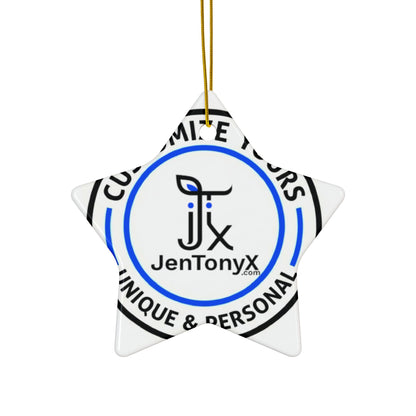 Personalized Ceramic Ornament – Christmas Tree Decoration (Double-Sided)