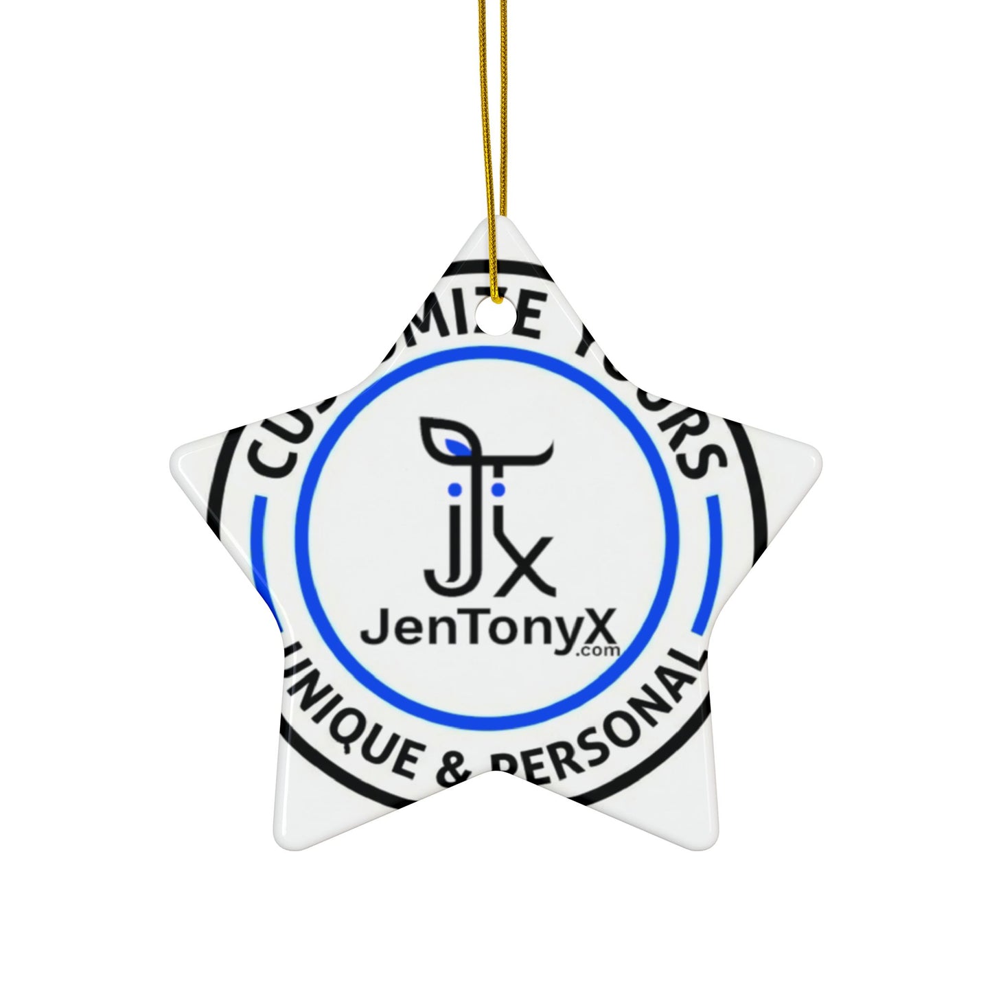 Personalized Ceramic Ornament – Christmas Tree Decoration (Double-Sided)